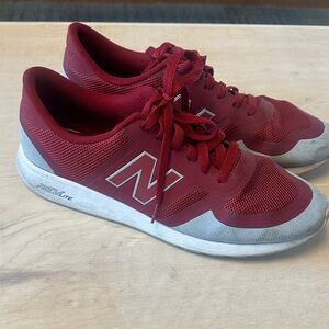 New Balance Burgundy Sneakers with Gray Accents